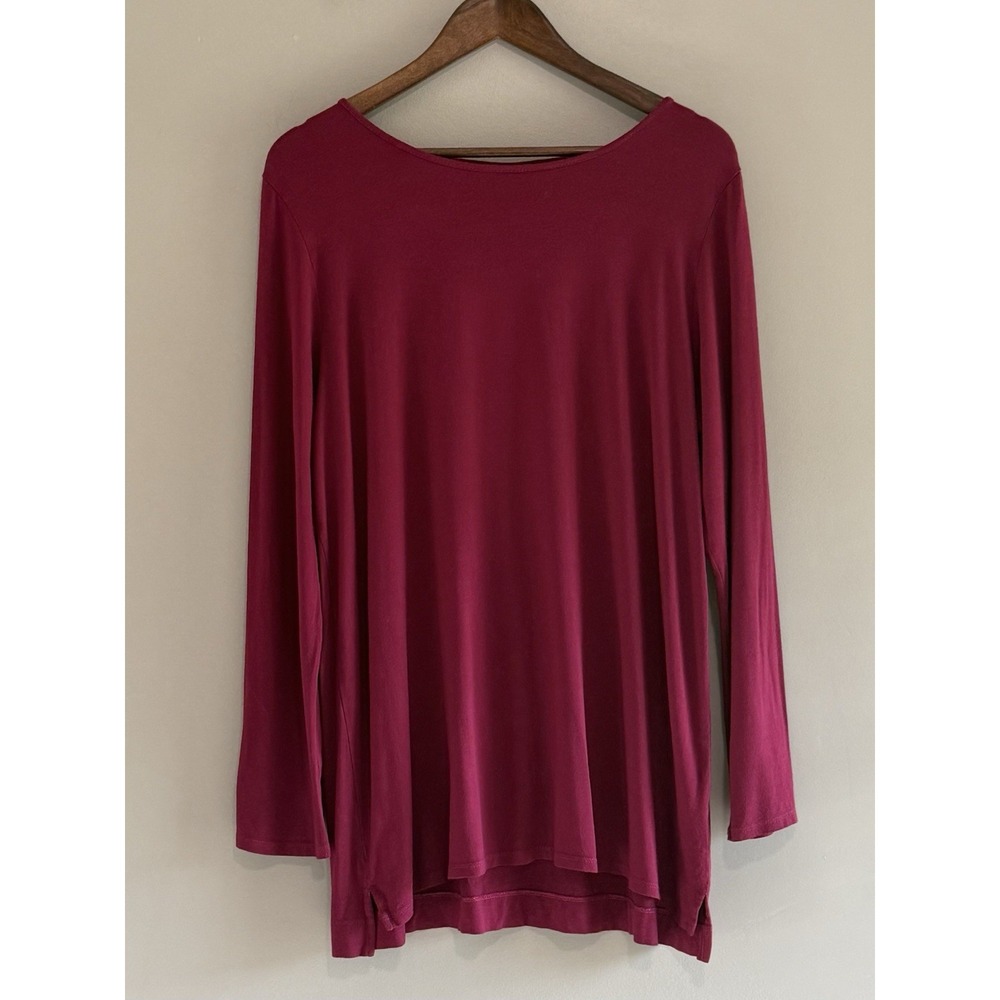 J Jill Wearever Collection Jersey Knit Tunic Top Scoop Neck Relaxed Stretch Lg - Picture 3 of 14